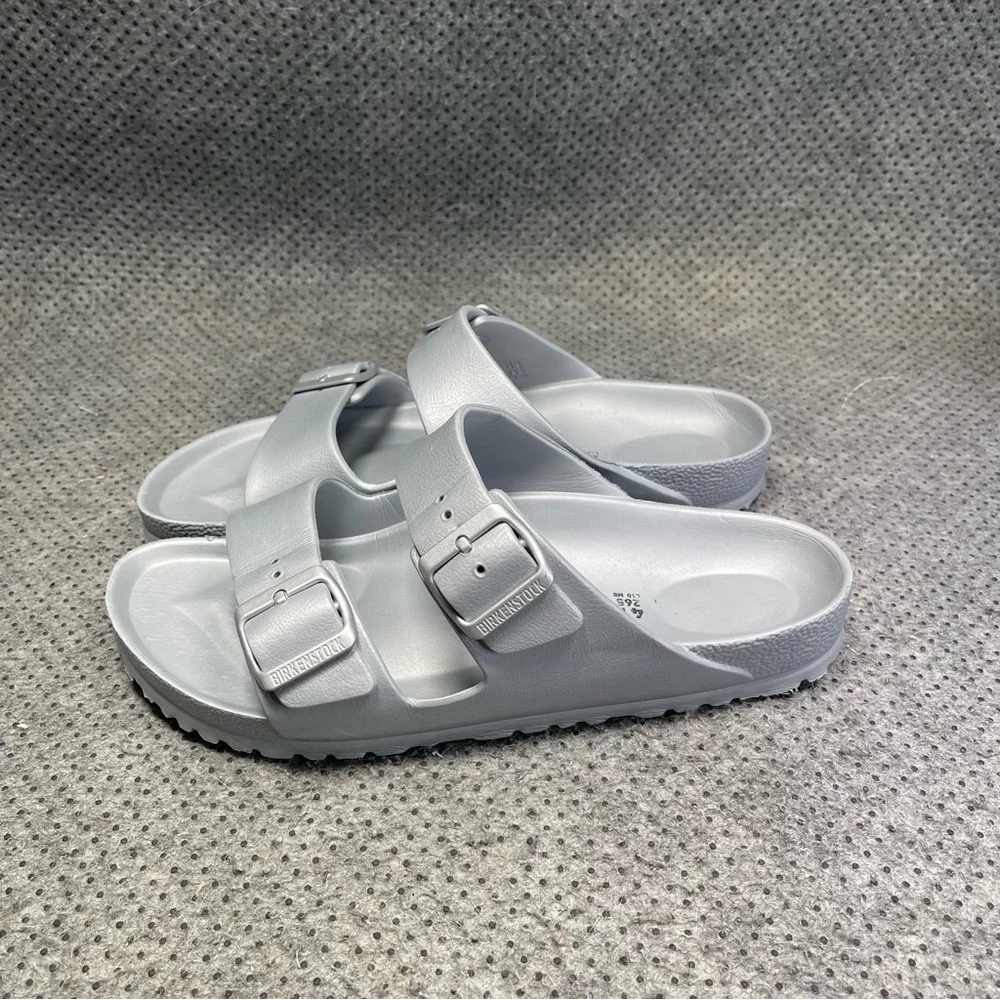 Birkenstock Arizona Silver Rubber Sandals Size 10 Women’s